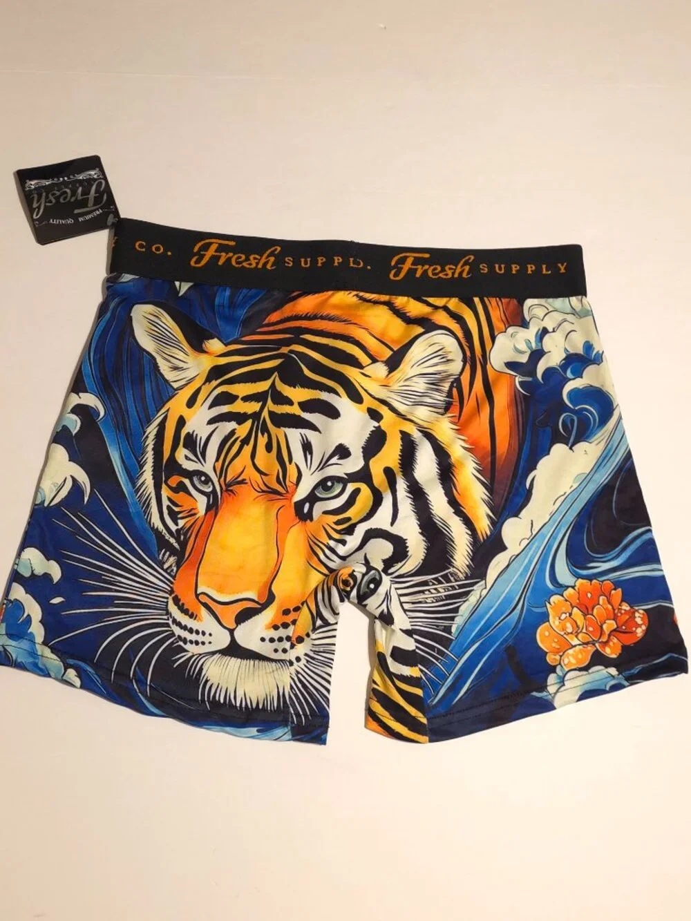 Fresh Supply Co. Tiger Wave Graphic Boxer Briefs - Men's M 32-34